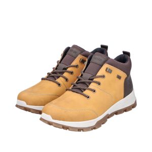 Boots homme mode à lacets coloris beige / marron doublure chaude RIEKER 35530-68