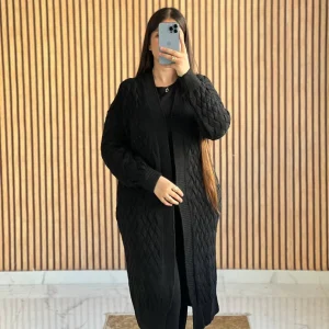 Cardigan femme long en tricot – Style chic & confortable
