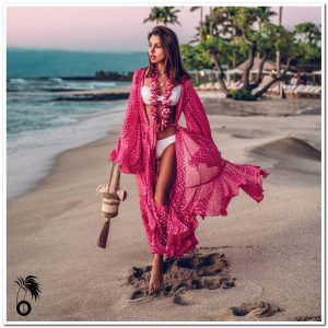 Robe de plage longue à pois Apolline