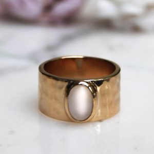 Bague Mascat – Plaqué or et pierre de lune