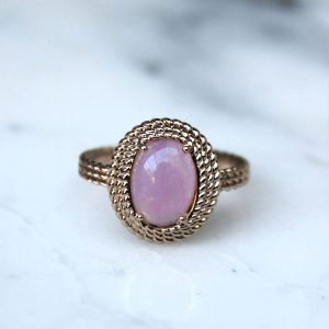 Bague Nosa – Plaqué or et quartz rose