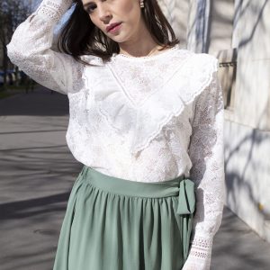 Blouse Faustine en dentelle blanche