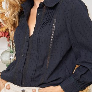 Chemise Manon en coton noir