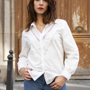 Chemise en coton blanc Valentine
