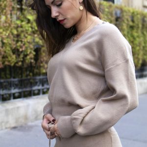 Ensemble en maille camel Edna