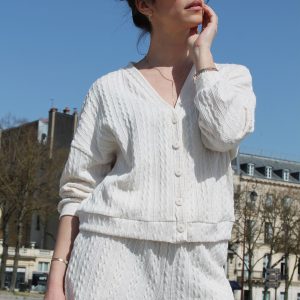 Gilet Olivia en maille beige