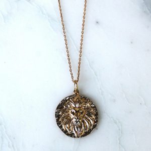 Collier médaille Lion – Plaqué or