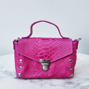 Micro-sac à main Porto Allegre en cuir fuschia