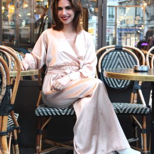 Robe longue en satin Anja