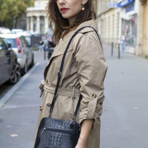 Carmen – Sac à main en cuir noir vintage
