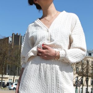 Short Olivia en maille beige