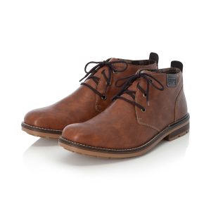 Boots homme Lacet Faux cuir souple RIEKER B1340-22 COLORIS MARRON
