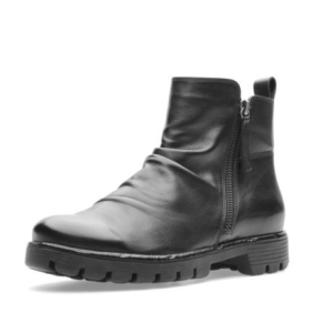 Boots femme à deux fermetures éclair Semelle mode Cuir souple doublure chaude ARA coloris noir