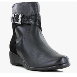 Boots femme Bottine dame Talon compensé Fermeture éclair cuir lisse pointure 37 MEPHISTO STACY Black T. 37coloris noir