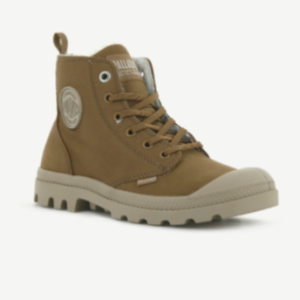Bottines nubuck Femme lacet+zip Doublure chaude Talon plat très souples Semelle crantée PALLADIUM HI ZIP WL Coloris marron