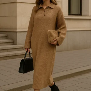 Robe longue en maille chic – Confort & Élégance intemporelle