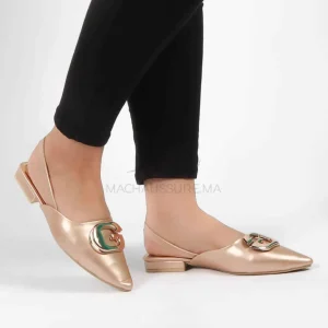 Megan – Escarpins demi talon en Bronze
