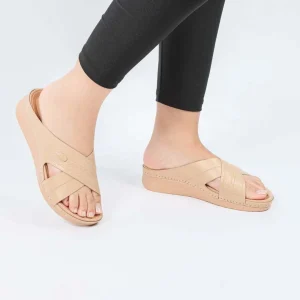 ORLA – Sandales plates confortables en Beige