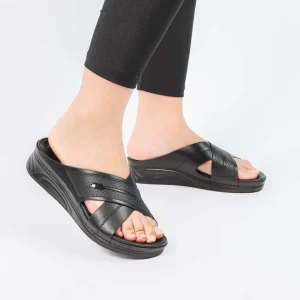 ORLA – Sandales plates confortables en Noir