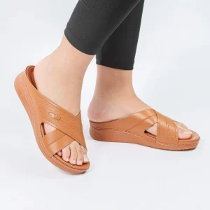 ORLA – Sandales plates confortables en Tabac