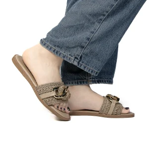 Onde – Sandales plates en Kaki