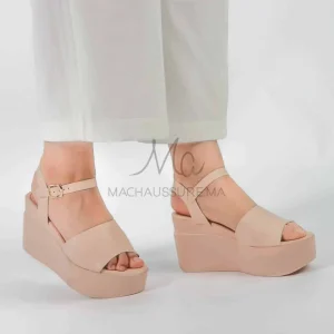 Spinelle – Sandales compensées en Beige