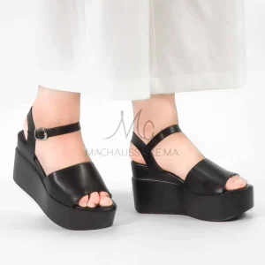 Spinelle – Sandales compensées en Noir