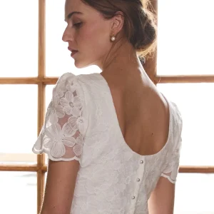 Top Aliocha dentelle écrue