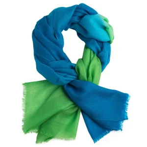 Écharpe en Cashmere Ultra Light Nuvola - Vert & Bleu