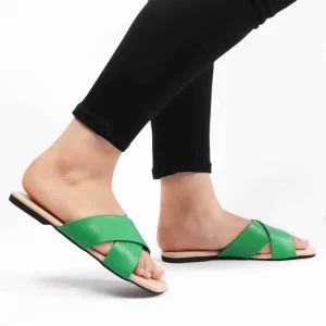 SOFY – Sandales plates en Vert
