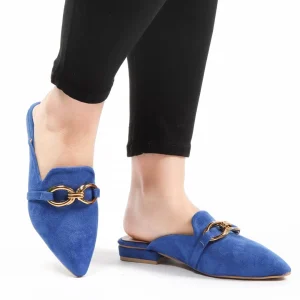 ANJAZ – Mules Femmes en Bleu Roi