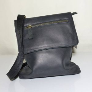 Sacoche homme DUOLYNX grande taille cuir noir