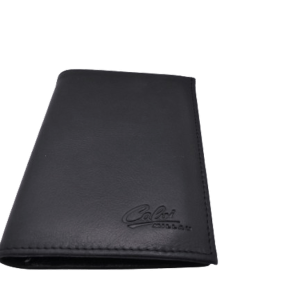 Portefeuille Homme en Cuir Vachette Souple Grand Format Un volet libre CALVI MILLAU Noir