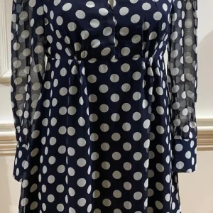 Robe Courte Theo Marine Pois Blancs