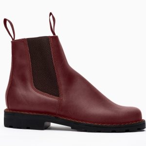Chaussures montantes boots homme en cuir à enfiler semelle antidérapante GATINE Rungis acajou