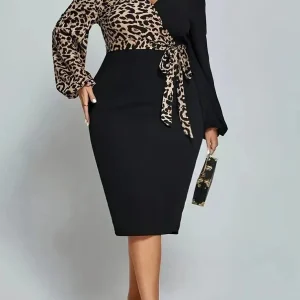 Robe cache coeur léopard grande taille
