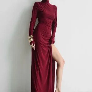 Robe col roulé longue