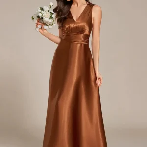 Robe demoiselle d'honneur marron
