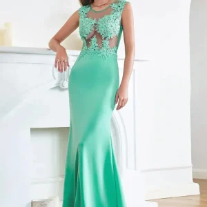Robe gala verte
