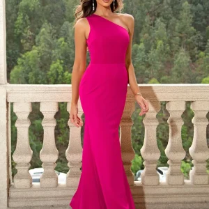 Robe longue asymétrique dos sequins