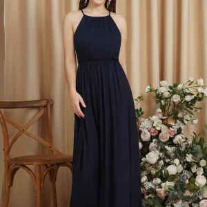Robe longue encolure américaine