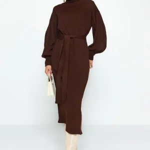 Robe pull marron chocolat