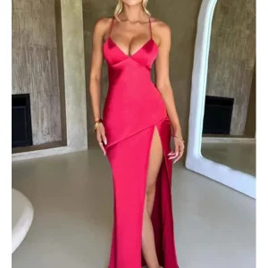Robe satin dos nu