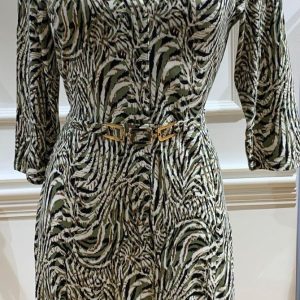 Robe Chemise Courte Imamie Kaki Zébré