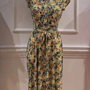Robe Longue Sari Agrumes & Fleurs Jaunes