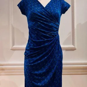 Robe Courte Anael Panthère Bleu à Pois