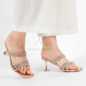 Pansy–Sandales à talon soirée en Bronze