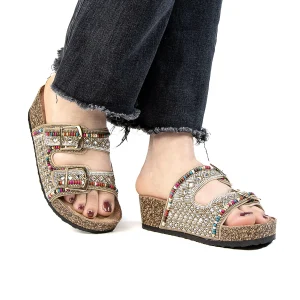 Pavot – Sandales Compensées en Beige