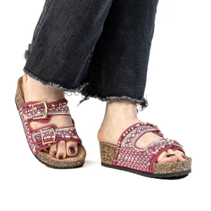 Pavot – Sandales Compensées en Fuchsia