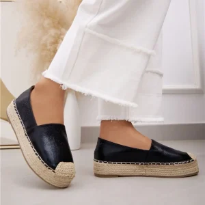 Plume – Espadrilles Compensées en Noir